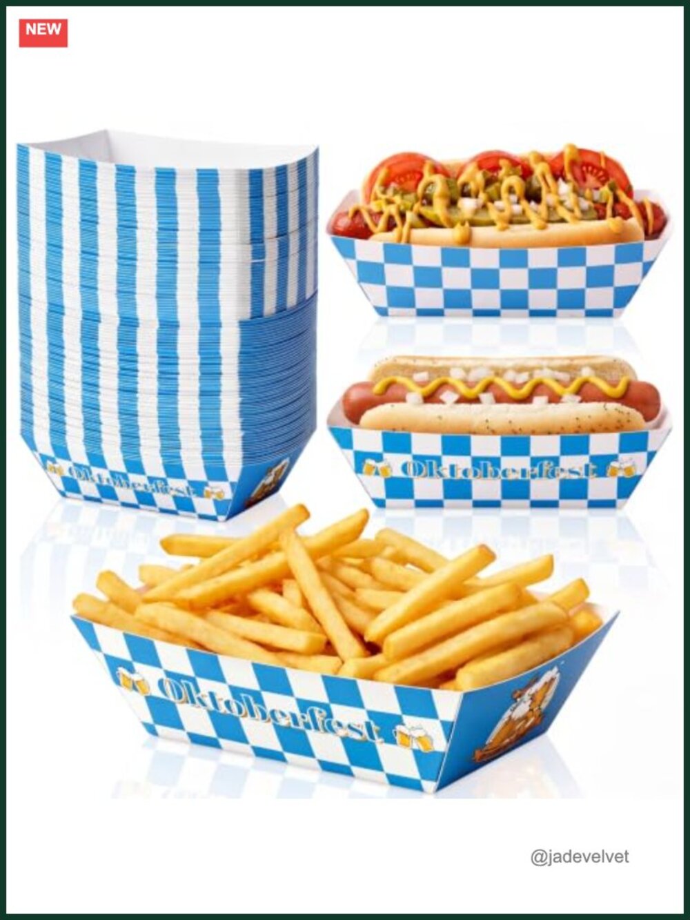 100 Pcs Oktoberfest Paper Food Trays Disposable Serving Boats German Party
